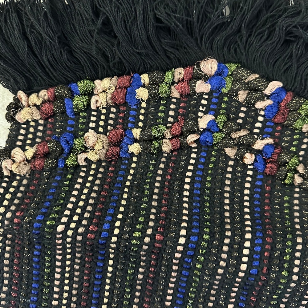 Metallic Fringed Multi-Color Woven Clutch - Picture 3 of 7
